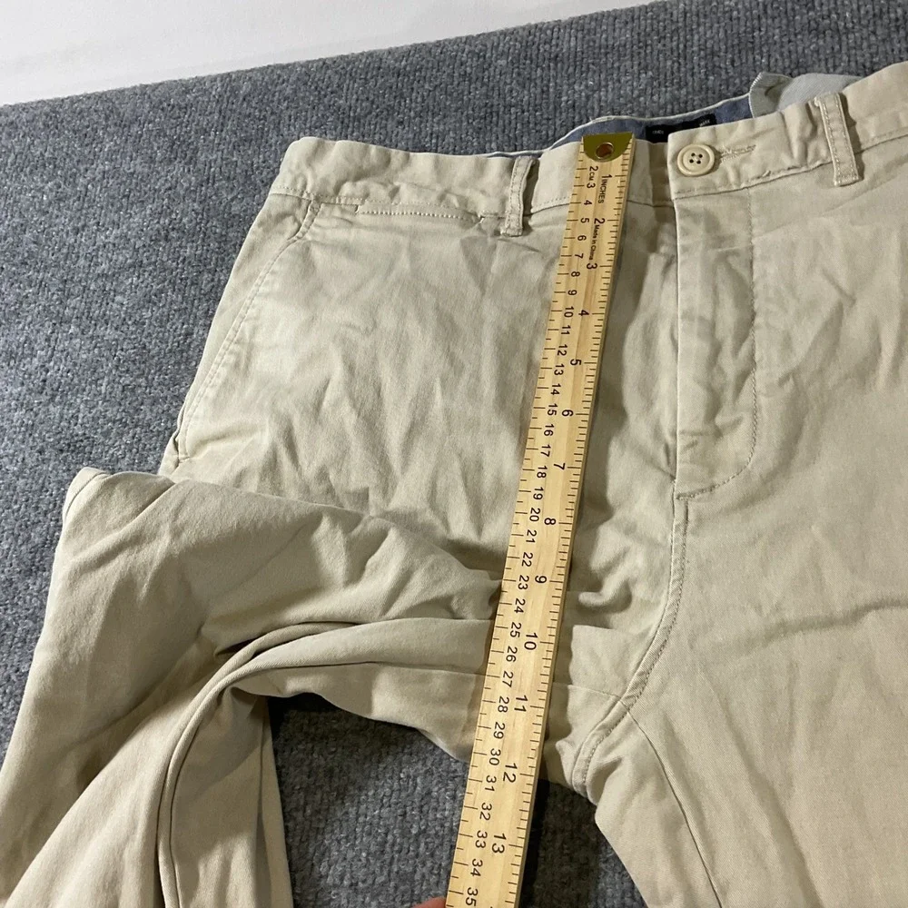 J.Crew Stretch Chino Pants Mens 35x30 Athletic Fit Khaki Tan Twill Trousers